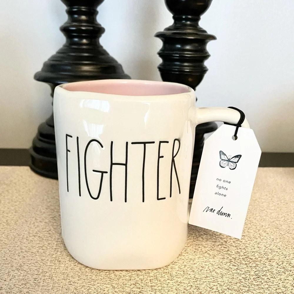 NEW Rae Dunn FIGHTER/BUTTERFLY Ceramic Mug - Picture 2 of 4